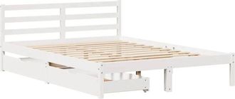 vidaXL Vidaxl - Bed Frame without Mattress White 160x200 cm Solid Wood Pine