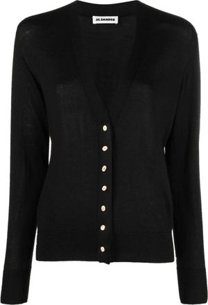 Jil Sander Cardigan - Dames - Vesten - Zwart - M - Truien & Vesten
