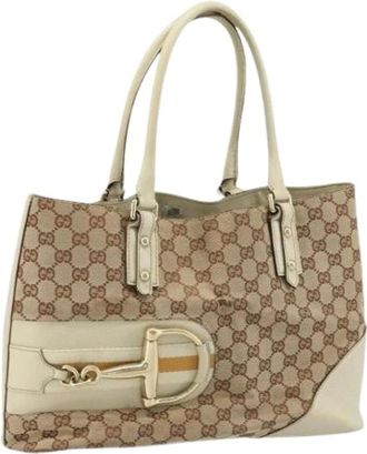 Gucci Pre-owned Canvas Tote Bag - Dames - Vintage Shopper - Beige - ONE Size - Vintage