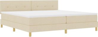 vidaXL Box Spring Bed with Mattress Cream 200 x 200 cm Fabric vidaXL