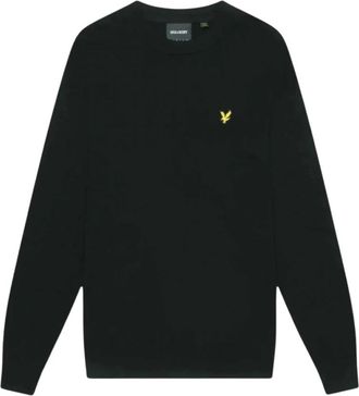 Lyle & Scott Cotton Merino Crew Neck Jumper - Heren - Ronde hals truien - Zwart - 2XL - Katoen - Truien & Vesten