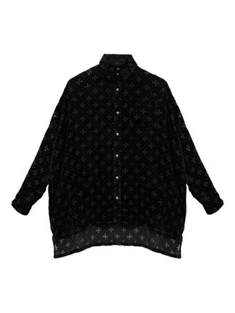 Chrome Hearts Mahal Kita monogram cross velvet shirt - men - Velvet - M - Black