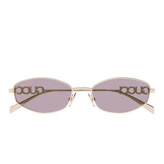 Gucci Sunglasses, unisex, Yellow, Size: 55 MM Oval Metal Sunglasses