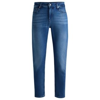 BOSS Regular-fit jeans in blue soft-touch denim