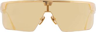 Balmain MAJOR Gold Flash Mirror Shield Unisex Sunglasses BPS-147D GLD-AMB 142