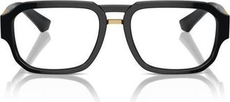 Dolce & Gabbana 53mm Pilot Optical Glasses in Black at Nordstrom