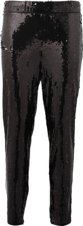 Michael Kors Skinny Sequin Broek - Dames - Slim Fit Broeken - Zwart - XS - Pailletten - Broeken