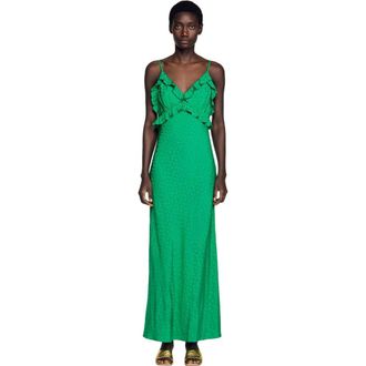 Sandro Maxi dress with straps in Green at Nordstrom, Size 40 Eu