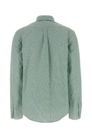 Miu Miu Womens Embroidered Poplin Shirt Smeraldo Exterior: Cotton Camicie