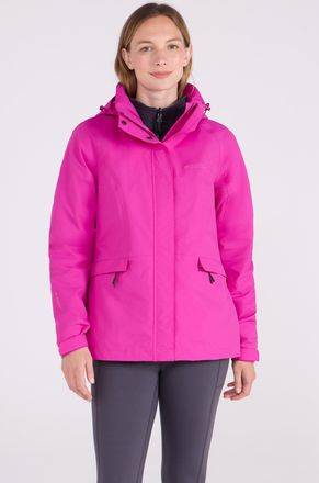 Mountain Warehouse Thunderstorm Womens 3 in 1 Jacket Waterproof Inner Fleece Hooded Winter Coat Pink Polyamide - Size 16 UK