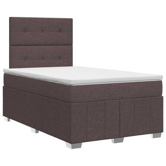 vidaXL Cama Box Spring Con Colch&oacute;n Marr&oacute;n Oscuro 120 X 190 Cm Tela Vidaxl