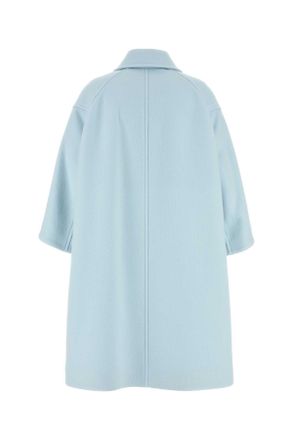 Bottega Veneta Womens Light Blue Cashmere Coat Dusk Exterior: Cappotti
