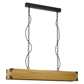 Loops Hanging Ceiling Pendant Light Wood Box 4x 40W E27 Kitchen Island Table Lamp