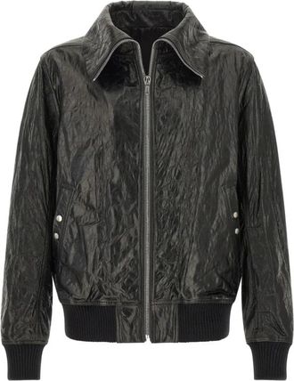 Rick Owens Jassen, Heren, Zwart, M, Leer, Leren Bomberjack