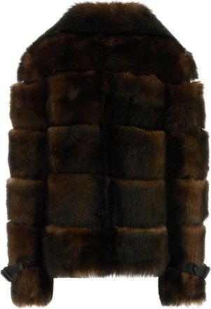 Fendi Womens Toscano Coat Brown Shearling