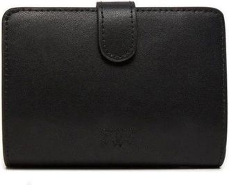 Pinko Pinko, Accessoires, Dames, Zwart, ONE Size, Leer, Portemonnee met Meerdere Vakken