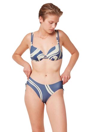 Triumph Bikini-Hose TRIUMPH Summer Allure Midi X, Damen, Gr. 36, N-Gr, blau (blau combination), Microfaser, Elasthan, Recycling-Polyamid, bedruckt, gemustert,