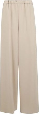 Max Mara Wijde Elastische Taillebroek - Dames - Wijde Broeken - Beige - XL - Broeken