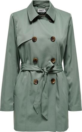 Only Trenchcoat ONLY ONLVALERIE TRENCHCOAT OTW NOOS, Damen, Gr. XL, laurel wreath, Web, Obermaterial: 100% Polyester, unifarben, figurumspielend ca. Mitte 