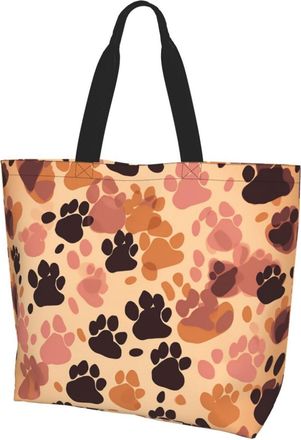 Generic Brown Paws Handbag Large Capacity Tote Bag Waterproof Handbags For Casual College Picnic