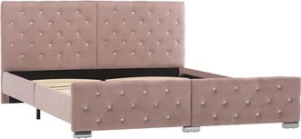 vidaXL Estructura De Cama Sin Colch&oacute;n Terciopelo Rosa 160x200 Cm Vidaxl