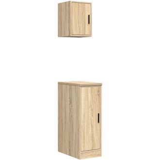 vidaXL Armarios 2 Uds Para Garaje Madera De Ingenier&iacute;a Roble Sonoma Vidaxl