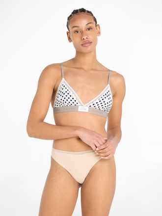 Tommy Hilfiger Bralette-BH TRIANGLE PRINT, Damen, Gr. XS (34), N-Gr, beige (valentines_conversational_beige), Jersey, Obermaterial: 79% Polyamid, 21% Elasthan, TOMMY
