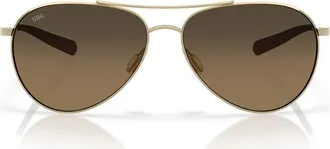 Costa Piper 58mm Gradient Polarized Pilot Sunglasses in Brushed Gold/copper at Nordstrom
