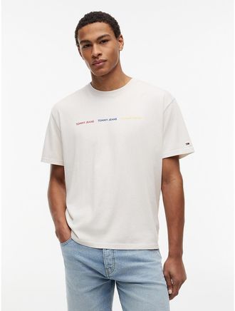 Tommy Hilfiger Mens Tommy Jeans Repeat Logo T-Shirt - White - XL