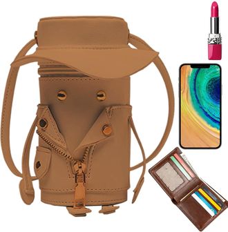 Generic Bucket Bag - Compact Shoulder Purse, Pu Leather Fashion Carry Bag, Small Stylish Handbag Organizer, Travel Sport Camping Evening Wedding Party Usage, 