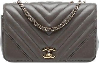 Chanel 2018-2019 Small Chevron Lambskin Statement Flap shoulder bag - Marrone