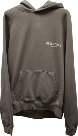 Fear of God Fear of God Essentials Logo-Flocked Hoodie in Desert Taupe Cotton-Blend Jersey