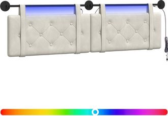 vidaXL Cabecero Colgante Con Luz Led Crema Terciopelo Vidaxl