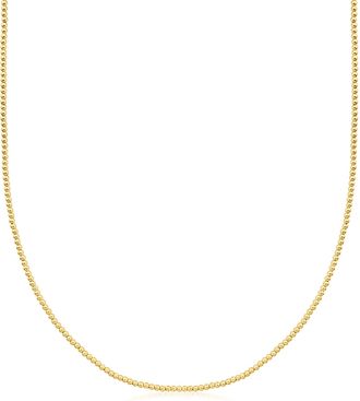 RS Pure by Ross-Simons Italian 2mm 14kt Yellow Gold Bead Necklace