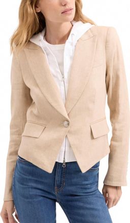 Veronica Beard Hosanna Linen Dickey Jacket In Khaki Melange