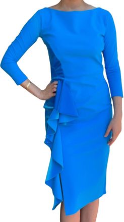 La Petite Robe Di Chiara Boni Femke Velvet Dress In Catalina Blue