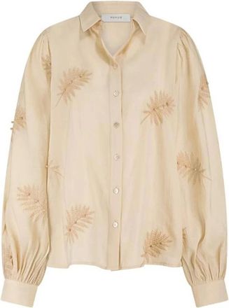 Nukus Nukus, Dames, Blouses & Shirts, Beige, Maat: M