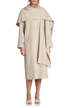 Avec Les Filles Trench Coat with Removable Scarf in Taupe at Nordstrom, Size X-Large