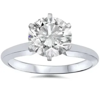 Pompeii3 1 1/2ct Solitaire Diamond Engagement Ring 14K White Gold Size Selectable