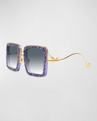 Anna-Karin Karlsson Beaming Sky Swarovski Square Acetate Sunglasses