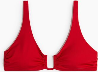H&M Wattiertes Bikinitop - Red