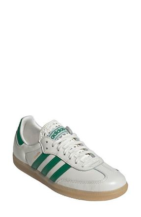adidas Gender Inclusive Samba OG Sneaker in Off White/Green/Gold Met. at Nordstrom, Size 10.5 Womens