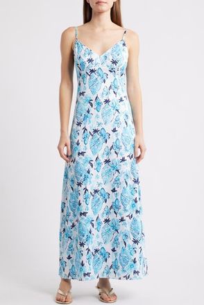 Lilly Pulitzer Ramsey Floral Seashell Print Maxi Dress in Resort White Seashell Splendor at Nordstrom, Size 12