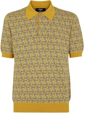 Fendi FF Labyrinth Intarsia Polo Shirt, Brand Size 52 ( US Size 42 )