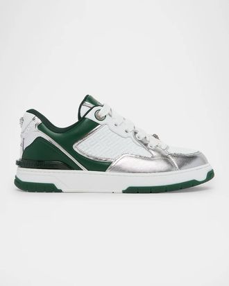 Versace Men & apos;s Biggie Basket Metallic Nappa Sneakers