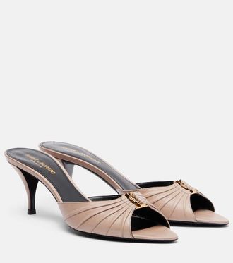 Saint Laurent Mules Babylone Cassandre 60 de piel