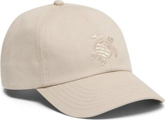 Vilebrequin Effen Cap Schildpad Borduurwerk - unisex - Petten - Beige - ONE Size - Katoen - Accessoires