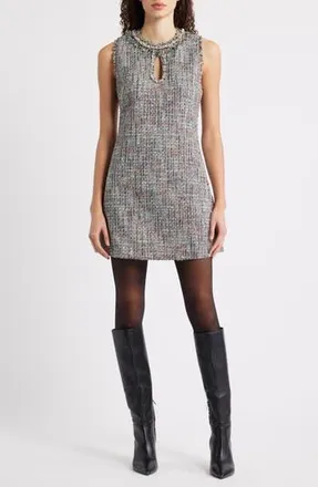 Chelsea28 Embellished Tweed Shfit Minidress in Multi Colored Tweed at Nordstrom Rack, Size X-Large