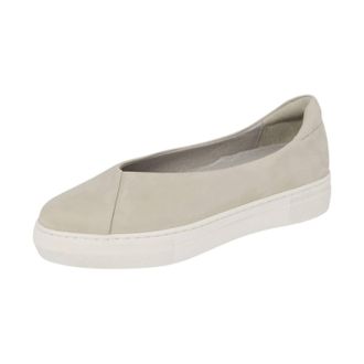 J/Slides Womens Felecia Slip On Sneakers In Light Grey Nubuck
