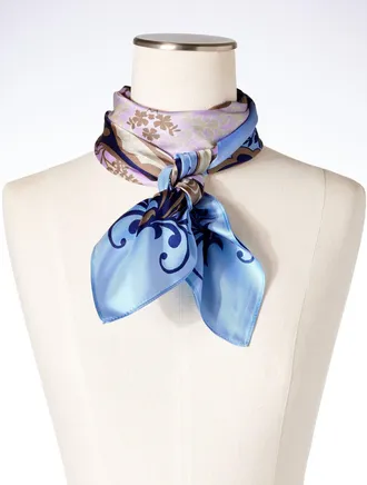 Talbots Garden Paisley Square Scarf - Vista Blue - 001 Talbots